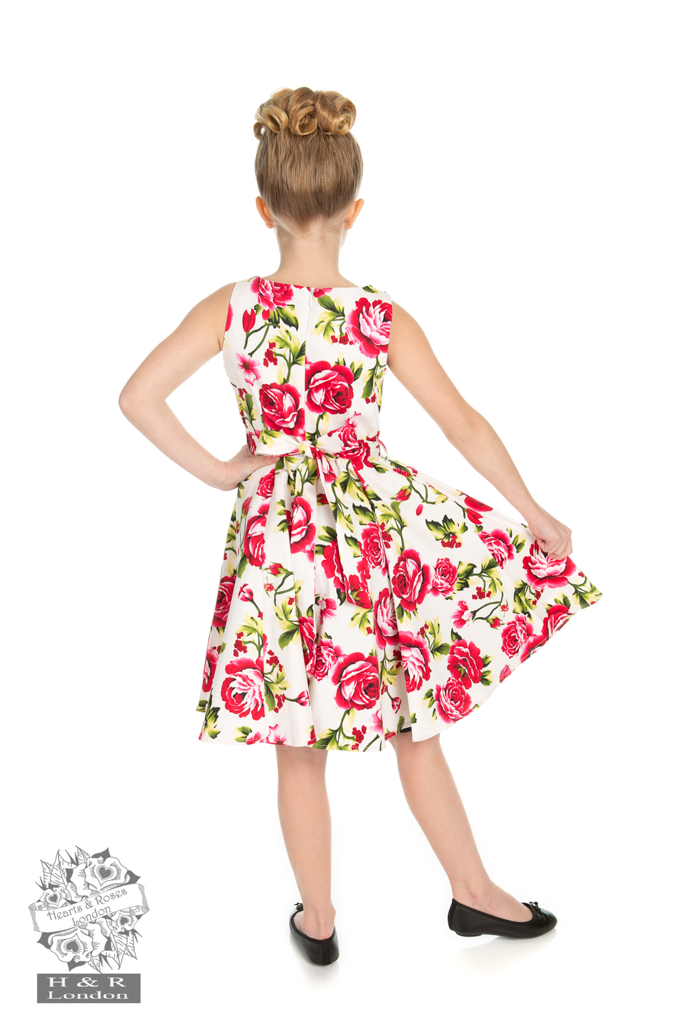 Girls Sweet Rose Swing Dress